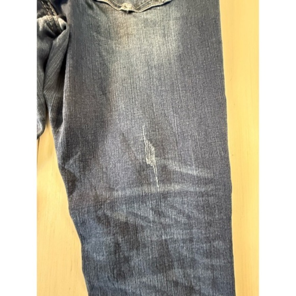SO Heritage Distressed Dark Wash Denim Capris Cropped Jeans Size 15 - Picture 9 of 10